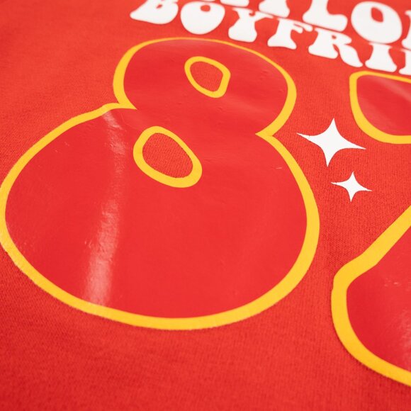 TAYLOR SWIFT "Taylor's Boyfriend 87" red crewneck sweatshirt size XS - Picture 6 of 8